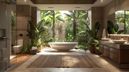 Luxurious Tropical Bathroom Retreat