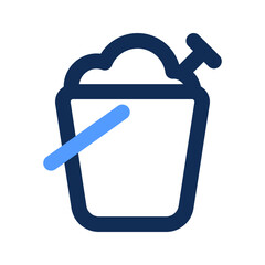 sand bucket outline color icon