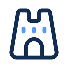 sand castle outline color icon