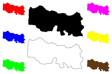 Obraz premium Trabzon (Provinces of the Republic of Turkey) map vector illustration, scribble sketch Trabzon ili map 