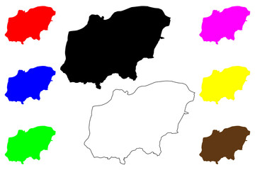 Fototapeta premium Usak (Provinces of the Republic of Turkey) map vector illustration, scribble sketch Uşak ili map 