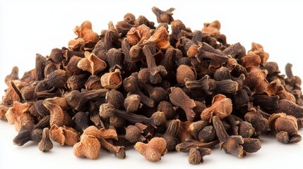 Obraz premium heap of cloves on a white background 