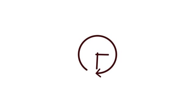 Abstract new analog clock icon animation.arrow sing.