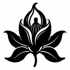 Hosta flower Black silhouette