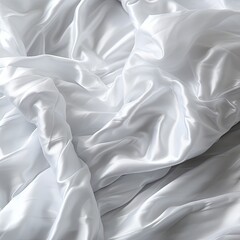 Obraz premium Close-Up Scan of a Slightly Wrinkled Piece of White Cotton Fabric