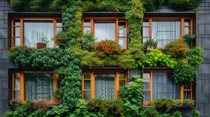 Naklejka premium Vertical Garden Urban Building