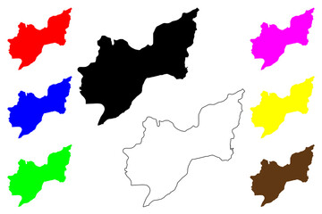 Tekirdag (Provinces of the Republic of Turkey) map vector illustration, scribble sketch Tekirdag ili map