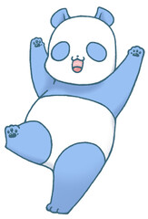 Cute panda character dancing happily