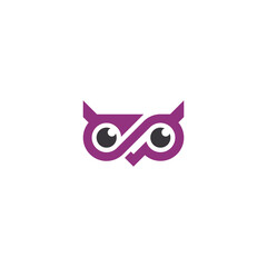 Owl Infinity logo design vector template