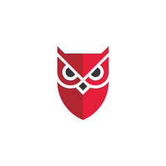 Owl Shield logo design vector template