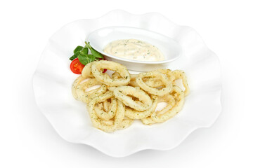 Fried Calamari Rings with Dipping Sauce