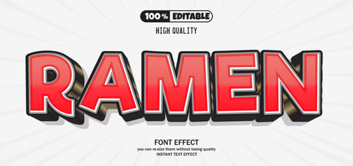 Ramen text effect. Editable text effect.