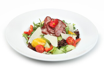 Fresh Salad with Cheese and Cured Meat