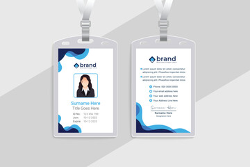 Modern  id card design black and blue color