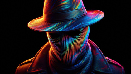 Another creation from Anonymous Mask, an online hacktivist group. Colorful masks, still with a mysterious feel. illustration made using AI Generate
