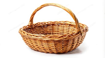 Obraz premium Handmade wicker basket isolated on white background