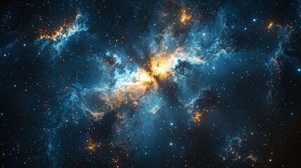 Fototapeta premium Close-up of a galactic core with glowing energy and dark matter