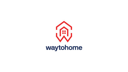 Creative modern style house with W sign logo design template