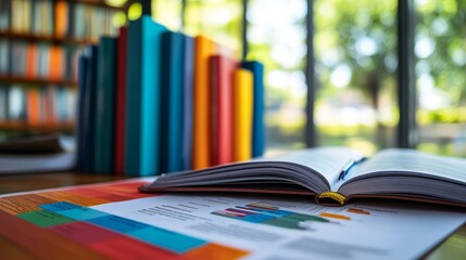 Close-up of economic policy books and documents with digital annotations, concept of modern policy analysis