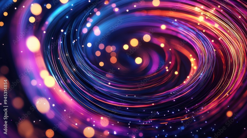 Poster a vibrant swirl of colors and lights, creating a dynamic and captivating abstract atmosphere. perfec