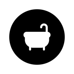 bathtub glyph circular icon