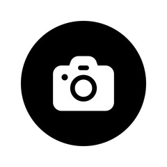 camera glyph circular icon