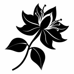 Honeysuckle flower Black silhouette