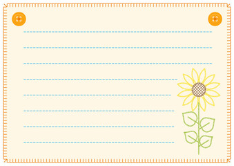 ひまわりの刺繍