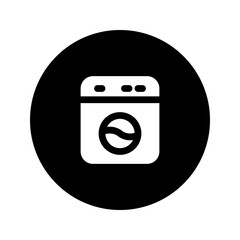 washing machine glyph circular icon