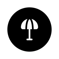 umbrella glyph circular icon