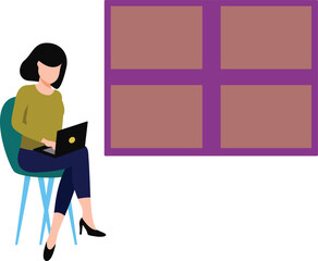 The boy is working from home.