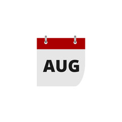 Calendar August icon isolated on transparent background