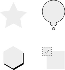 Simple flat frames collection. Vector illustrations.