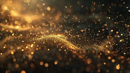 Obraz premium Golden Lights and Glitter Abstract Background