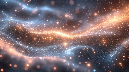 Obraz premium Silver sparkling background with dynamic light bursts