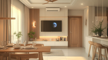 Modern interior design of the living room