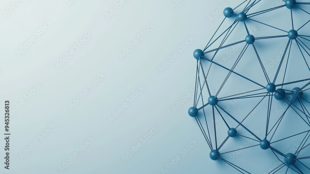 Poster abstract network design showcasing interconnected nodes on a light background, symbolizing communica