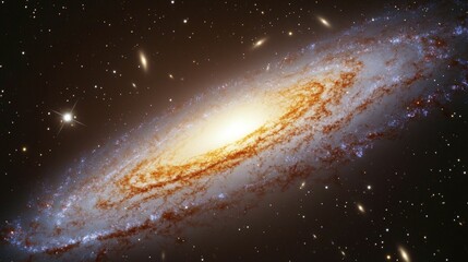 Fototapeta premium Elliptical Galaxy : Close-up of an elliptical galaxy with a bright central core and smooth star distribution