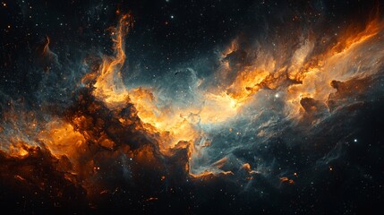 Ethereal light patterns in a black void, resembling a nebula