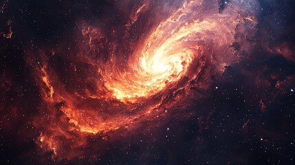 Fractal Galaxy : High-resolution image of a galaxy with fractal patterns, resembling a cosmic spiral