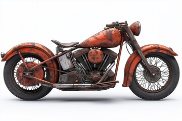 Fototapeta premium Classic motorcycle isolated on white background