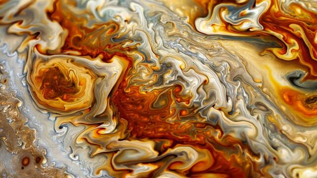 Abstract Agate Texture:  The intricate beauty of a polished agate slice, featuring swirling patterns in warm hues of brown, orange, and grey. A mesmerizing close-up revealing the natural artistry of t