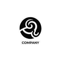 Negative space elephant logo design inspiration