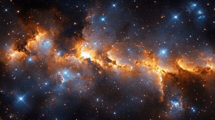 Naklejka premium Galactic Dust Clouds : High-resolution image of dark dust clouds within a galaxy, obscuring stars