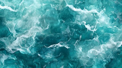 Obraz premium background with an abstract water texture featuring waves and splashes in shades of aqua blue and turquoise green