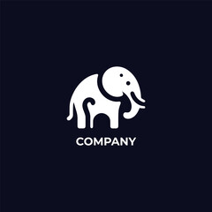 Negative space elephant logo design inspiration