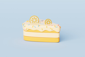 3d rendering cartoon fruit cake