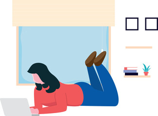 The girl is using a laptop.