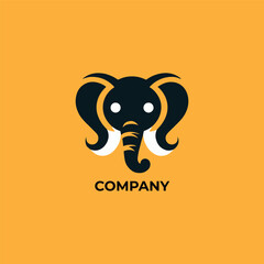 Negative space elephant logo design inspiration