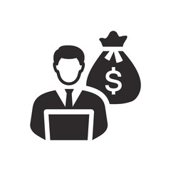 Financial advisor icons on white background. Vector illustration.